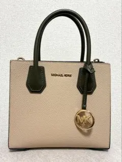 MICHAEL KORS 2WAYショルダー、ハンドバック　ベージュ/カーキ