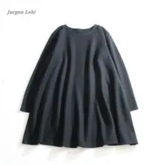 美品★ヨーガンレール★ウールリネンワンピース インディゴ チュニック 美品☆ヨーガンレール☆ウールリネンワンピース インディゴ