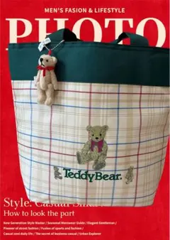 Teddy Bear トートバッグ チェック柄「今の季節にぴったり」美品
