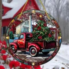 クリスマス　トラック　アクリル看板341　レトロ　ヴィンテージ ハンギングデコ