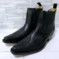 【美品】SANCHOウエスタンブーツ　値下 サンチョ SANCHO ウエスタンロングブーツ（ブラック