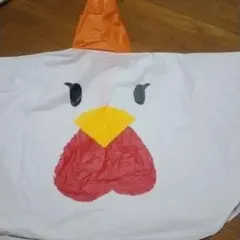 ローソンからあげクンフード付きポンチョレインコートキッズ