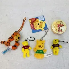 【５点セット】プーさん　ストラップ　まとめ売り　キーホルダー　ディズニー