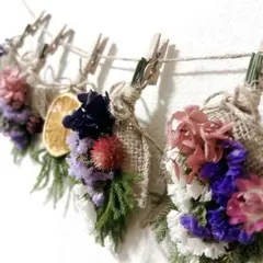 ドライフラワー　ナチュラルフラワー　ガーランド　＊NPK