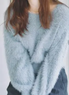 センスオブプレイス　アーバンリサーチ　ファーニット ファー風 クロップドセーター