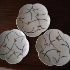 香蘭社花柄波型小皿 3枚