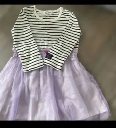 【値下げ】SLAP SLIP ストライプ 七分袖 ワンピース