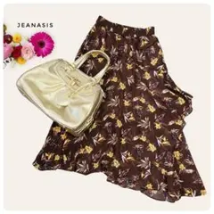 定価7,000円‼️【ジーナシス】シアーティアードアシメスカート　フラワー柄