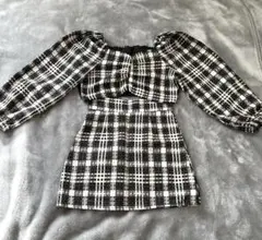 セットアップ ツイード トップス スカート ショート丈 GRL グレイル