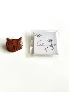 猫ブローチ　備前焼き&缶バッジ
