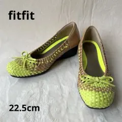 fitfit フィットフィット メッシュ リボンパンプス 22.5cm 3in1