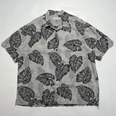 90s クイックシルバー 開襟 半袖リネンシャツ XL グレー サーフ8756のサムネイル