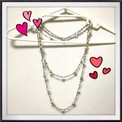 ネックレス　パールネックレス2連