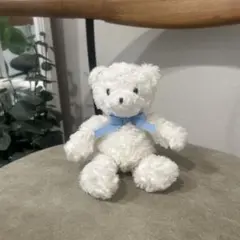 ファミちゃん　ファミリア　familiar くま　ぬいぐるみ 水色リボン　S