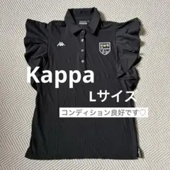 閉店最終セール★Kappa ゴルフ フリルスリーブ ドライ ポロシャツ L 黒のサムネイル