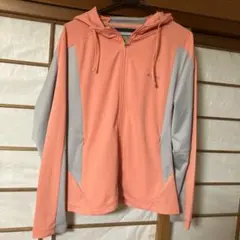 Columbia フルジップ パーカー オレンジ×グレー/薄手タイプ