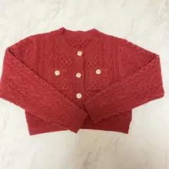 GRLケーブル編みラメニットカーディガン