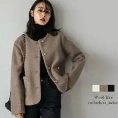 ブルゾン ノーカラージャケット