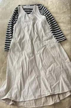 crip tab ホワイトデニム サロペットワンピース ジャンパースカート
