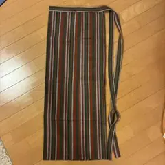 着物腰巻きエプロン 縞柄 防寒コート　ウール