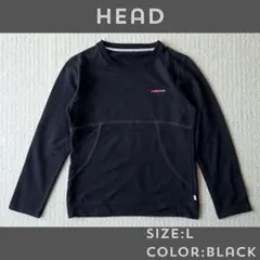 美品 HEAD ヘッド 長袖 クルーネック カットソー 黒 レディース Mのサムネイル