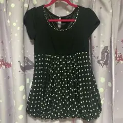 INGNI イング 黒 水玉 半袖チュニック