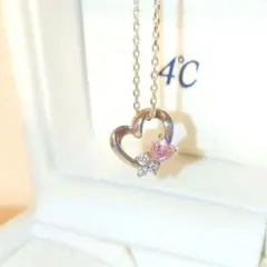 4℃ エターナルシルバーネックレス ハートモチーフジルコニア シルバー