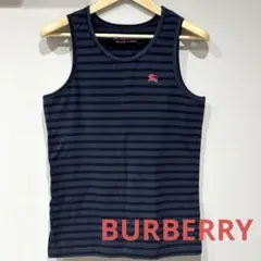 BURBERRYタンクトップ ネイビー ブラック バーバリー ホースロゴ