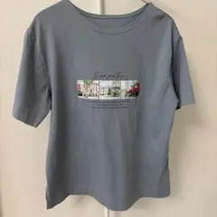 【秋のお値下げ】ベルーナ　デザインTシャツ　Ｌライトグレーのサムネイル