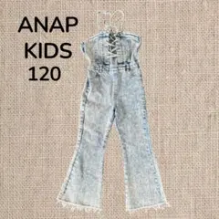 ANAP KIDS デニムサロペット 120cm レースアップ キッズ　女の子のサムネイル