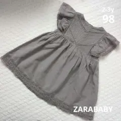 ZARABABY　フリル袖リネンワンピース　2-3y98のサムネイル