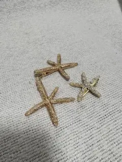 ヒトデ型ヘアクリップ3個セット　結婚式　ウェディング　海