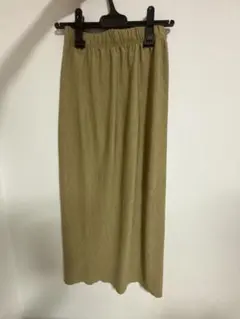 値下　マスタード　ベージュ タイト　ナロー　スカート　M 薄手春夏秋