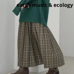 earth music & ecology♡チェックスリットプリーツスカート