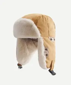 ベージュ コットン フライトキャップ