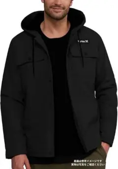 いっしー様ご購入美品 Hurley ダック地 アクティブジャケット 裏ボアXL黒