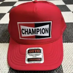 【HC】OTTO トラッカーワッペンメッシュキャップ　CHAMPION レッド