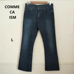 COMME CA ISM ダークブルーフレア デニム パンツ L ジーンズ