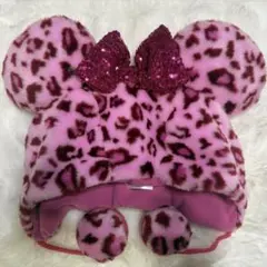 ディズニー　ファンキャップ　ミニー　ピンク　レオパード