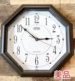 【美品】MAG サイレントクオーツ 八角形 掛時計 30cm（電池つき）