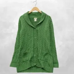 L.L.BEAN ケーブルニット ウエストベルト カーディガン XSのサムネイル