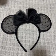 ディズニー カチューシャ 黒 レース