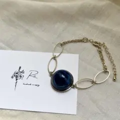 18 薔薇 (ブルー) ブレスレット　ハンドメイド レジン