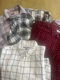 UNIQLO チェック柄長袖フランネルシャツ4枚セット