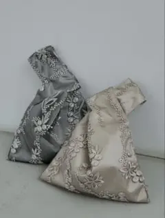 刺繍レースワンハンドルバッグ パーティーバッグ