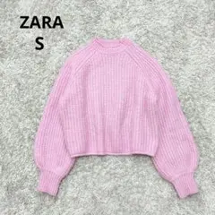 ZARA ザラ ハイネック ニット セーター ショート丈 ピンク