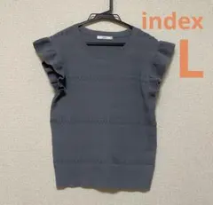 《美品》インデックス ノースリーブ Lサイズ ふグレー フリル袖 レディース