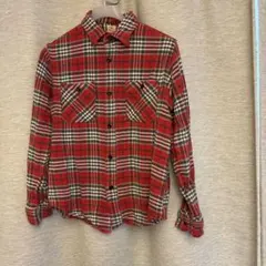60s ダンリバー プリントネル USA オープンカラー オンブレ チェック