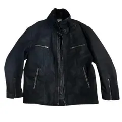 黒フェイクスエード ライダースジャケット　archive y2k 裏原 00s