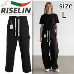 新品未使用 ライゼリン RISELIN 黒 イージーワイドパンツ レディースL